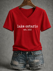 Women’s Lake Ontario Printed Casual T-Shirt