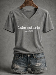 Women’s Lake Ontario Printed Casual T-Shirt