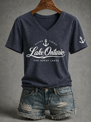 Women’s Lake Ontario Printed Casual T-Shirt
