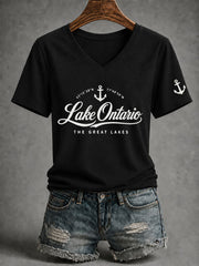 Women’s Lake Ontario Printed Casual T-Shirt