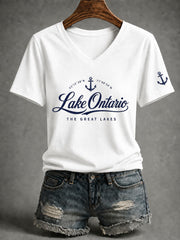 Women’s Lake Ontario Printed Casual T-Shirt