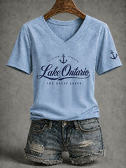 Women’s Lake Ontario Printed Casual T-Shirt