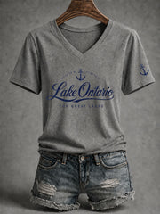 Women’s Lake Ontario Printed Casual T-Shirt