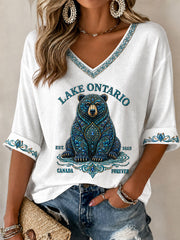 Women’s Lake Ontario Printed Casual T-Shirt