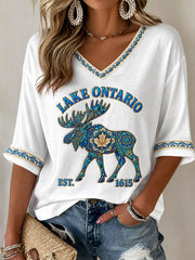 Women’s Lake Ontario Printed Casual T-Shirt