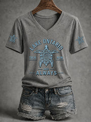 Women’s Lake Ontario Printed Casual T-Shirt