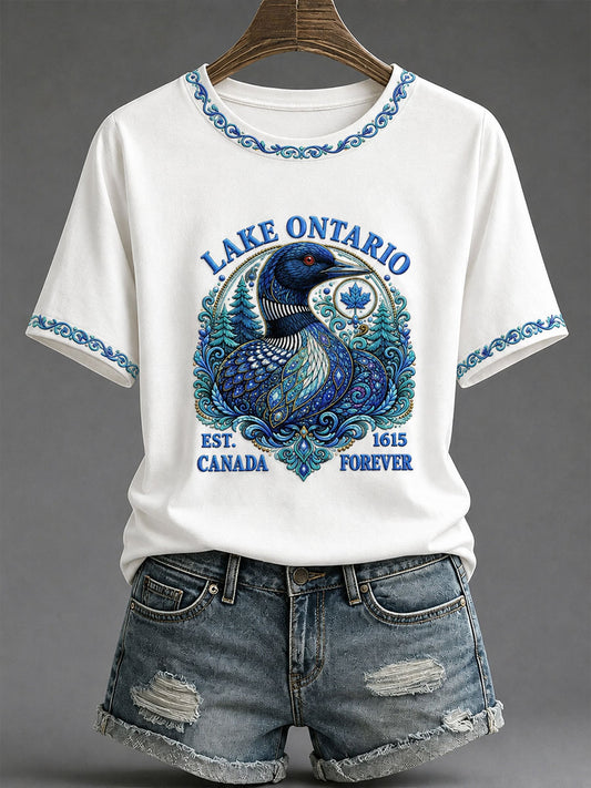 Women’s Lake Ontario Printed Casual T-Shirt