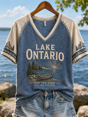Women's Lake Ontario Keep Our Heritage Print Casual short-sleeved T-shirt