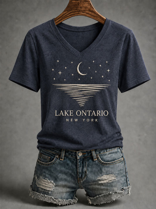 Women’s Lake Ontario Printed Casual T-Shirt