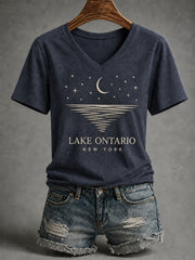 Women’s Lake Ontario Printed Casual T-Shirt