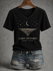 Women’s Lake Ontario Printed Casual T-Shirt