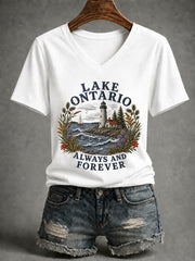 Women’s Lake Ontario Printed Casual T-Shirt