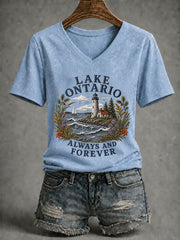 Women’s Lake Ontario Printed Casual T-Shirt