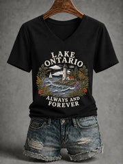 Women’s Lake Ontario Printed Casual T-Shirt