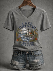Women’s Lake Ontario Printed Casual T-Shirt