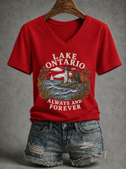 Women’s Lake Ontario Printed Casual T-Shirt