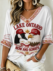 Women's Lake Ontario. Now and Always V-Neck T-Shirt