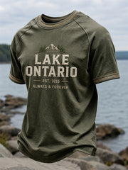 Men's Lake Ontario Always & Forever Print Casual short-sleeved T-shirt