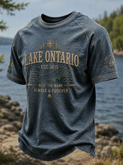 Men's Lake Ontario Always & Forever Print Casual short-sleeved T-shirt