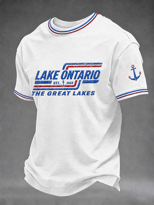Men’s Lake Ontario Printed Casual T-Shirt