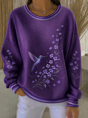 Women's Alzheimer's Disease Flowers Printed Sweatshirt