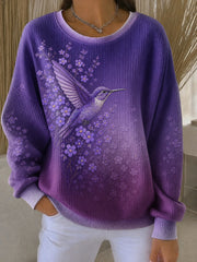 Women's Alzheimer's Disease Flowers Printed Sweatshirt
