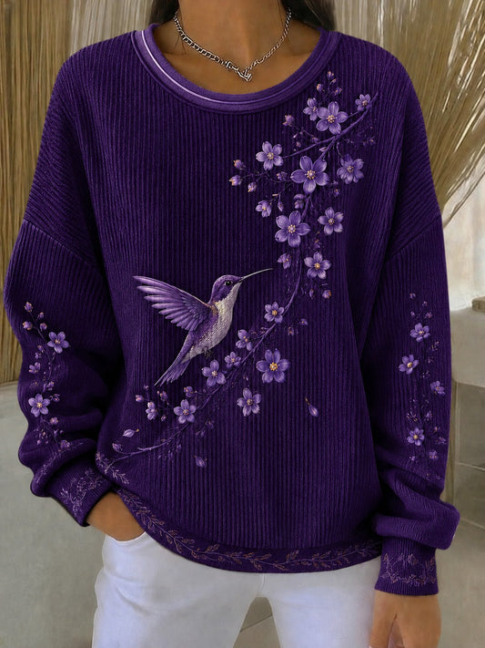 Women's Alzheimer's Disease Flowers Printed Sweatshirt