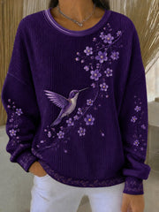 Women's Alzheimer's Disease Flowers Printed Sweatshirt