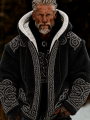 Men's Viking Celtic Art Plush Cozy Warm Zipped Hooded Jacket
