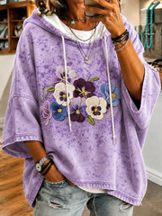 Women’s Alzheimer's Awareness Purple Art Print Short-Sleeve Hoodie