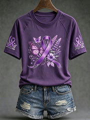Women's disease prevention symbolic public welfare leisure short-sleeved T-shirt