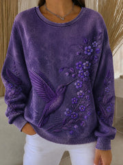 Women's Alzheimer's Disease Flowers Printed Sweatshirt