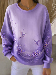 Women's Alzheimer's Disease Flowers Printed Sweatshirt