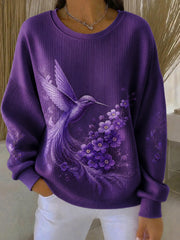Women's Alzheimer's Disease Flowers Printed Sweatshirt