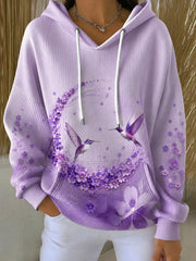 Women's Alzheimer's Disease Flowers Printed Hoodie