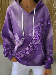 Women's Alzheimer's Disease Flowers Printed Hoodie
