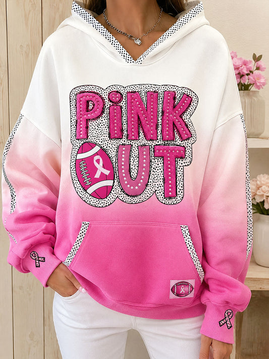 Women's Breast Cancer Awareness Art Printed Hoodie