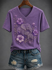 Women's Alzheimer's disease Printed V-neck T-shirt