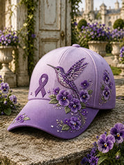 Women's Alzheimer's Hummingbird Floral Hats
