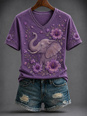 Women's Alzheimer's disease Printed V-neck T-shirt