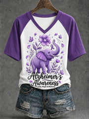 Women's Elephant  Alzheimer Short-Sleeved T-shirt