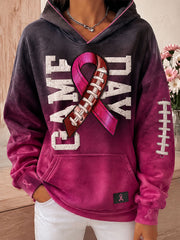 Women's Breast Cancer Awareness Art Printed Hoodie