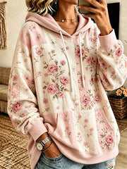 Women's Breast Cancer Awareness Flowers Hoodie