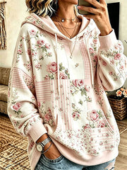 Women's Breast Cancer Awareness Flowers Hoodie