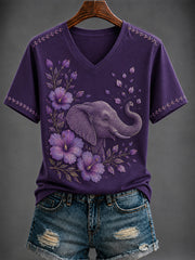 Women's Alzheimer's disease Printed V-neck T-shirt