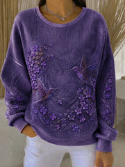Women's Alzheimer's Disease Flowers Printed Sweatshirt