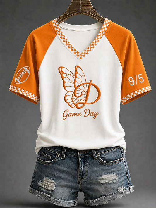 Women's Tennessee Football Game Day Casual Printed T-shirt