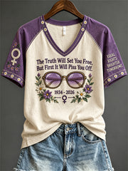 Women's The Truth Will Set You Free Women Power Memorial short-sleeved T-shirt