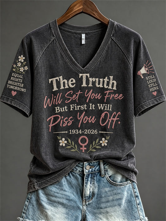 Women's The Truth Will Set You Free Women Power Memorial short-sleeved T-shirt