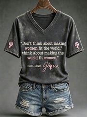 Women’s “Don’t think about making women fit the world, think about making the world fit women." V-neck T-shirts
